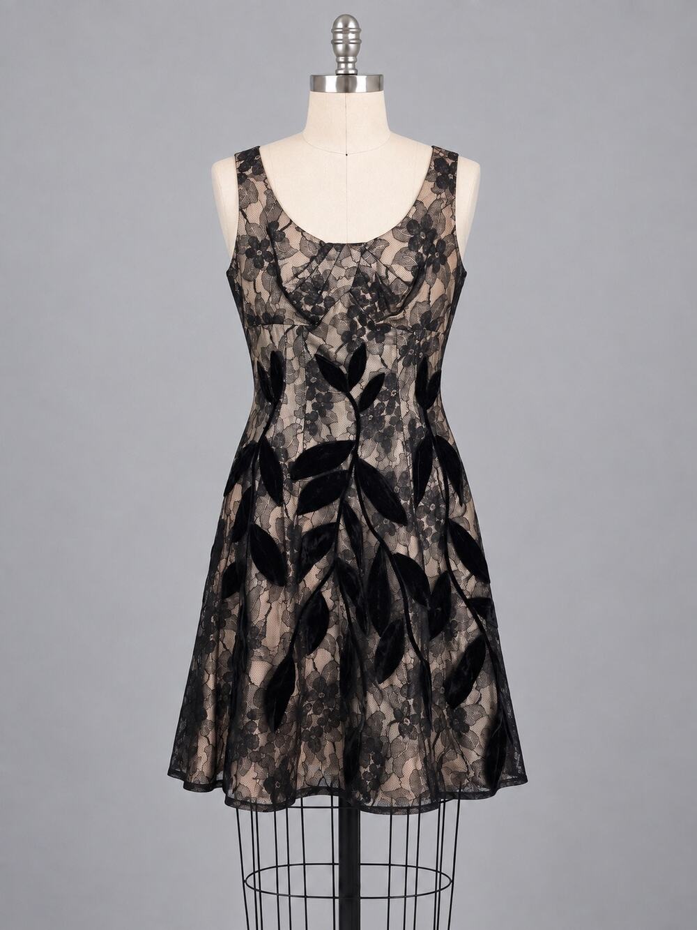 Vintage 1950s Ruthe of Boston Black Lace Cocktail Dress XXS